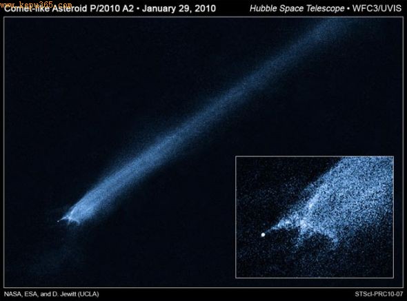 X形核特写。2010年1月至5月，天文学家借助哈勃望远镜发现了这个怪异天体。
