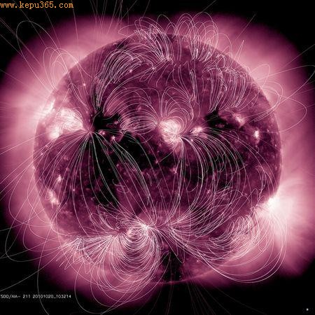 魔幻磁力图(图片提供：SDO/NASA)