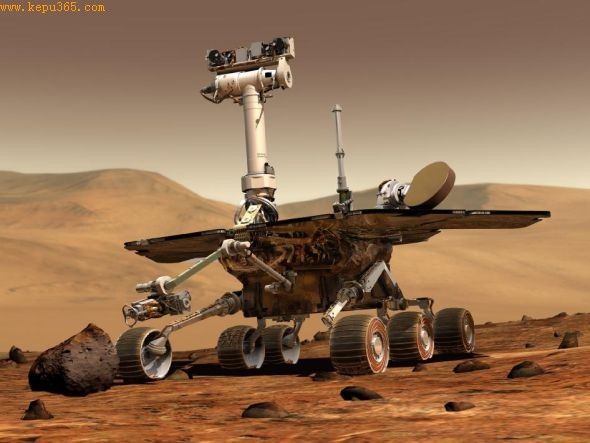 在火星表面工作的“机器人地质学家”勇气号