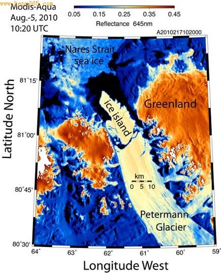 格陵兰冰川大规模崩裂:70公里冰架损失1/4(图)