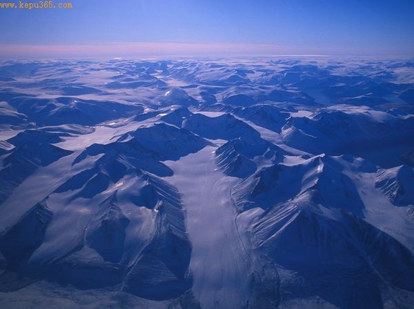 Aerial of glaciers.