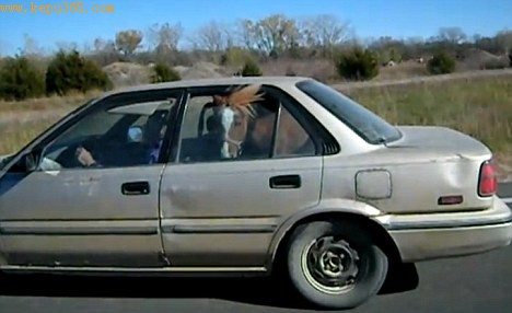 Horse riding: Rascal the horse travels in the back of Jerry Miller's car